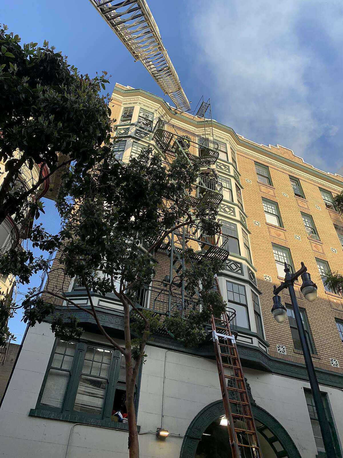 The San Francisco Fire Department contained a one-alarm fire that displaced approximately 60 residents of an apartment complex in the Tenderloin and left 20 injured on Saturday, June 19, 2021.