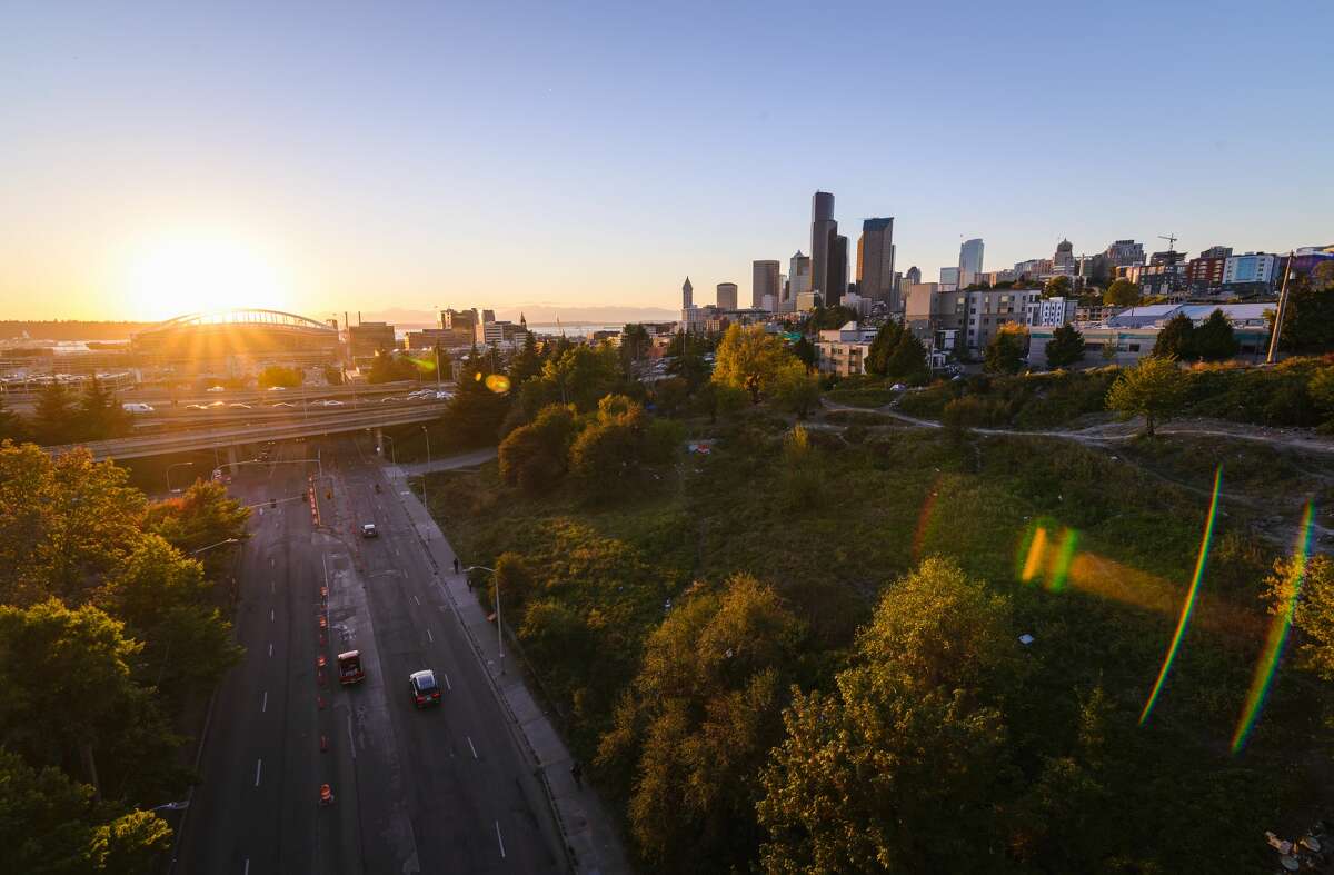 Una vista aérea de Seattle.