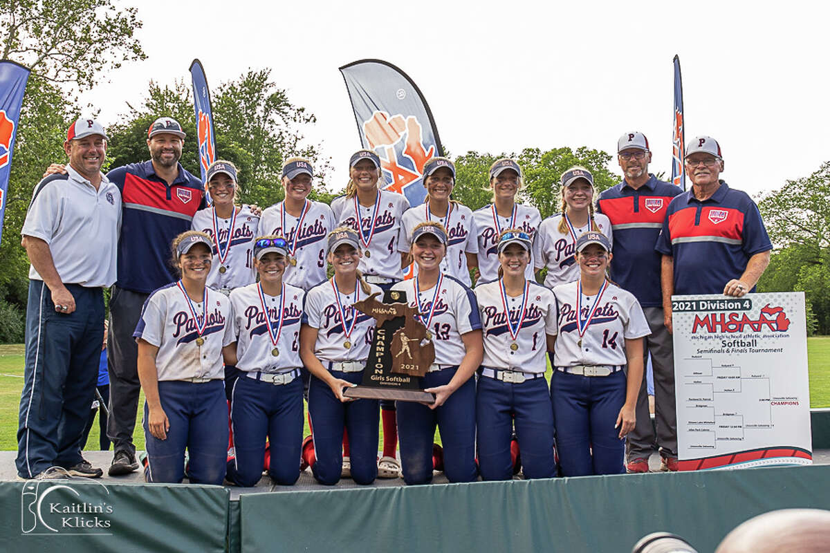Unionville-Sebewaing Area softball pitcher Brynn Polega shattered the record for strikeouts in a state championship game with 19 as the Patriots (40-3) blew out the Rudyard Bulldogs on the way to a 14-1 victory and the 2021 MHSAA Division 4 State Championship.