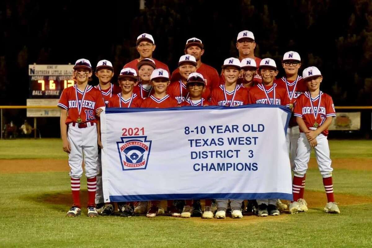 The Midland Northern 8-10 year old team poses after winning the District 3 Little League championship Saturday night at Butler Park.