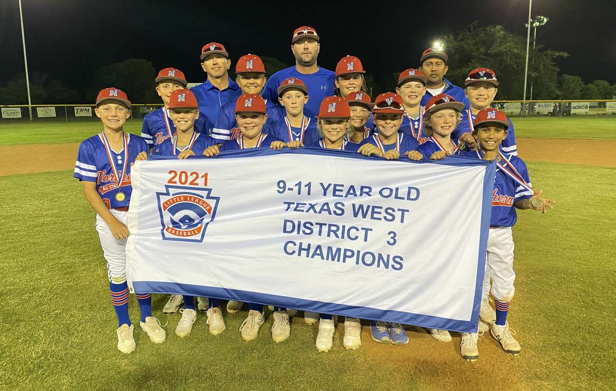 The Midland Northern 9-11 year old team poses after winning the District 3 Little League title Saturday night at Butler Park.