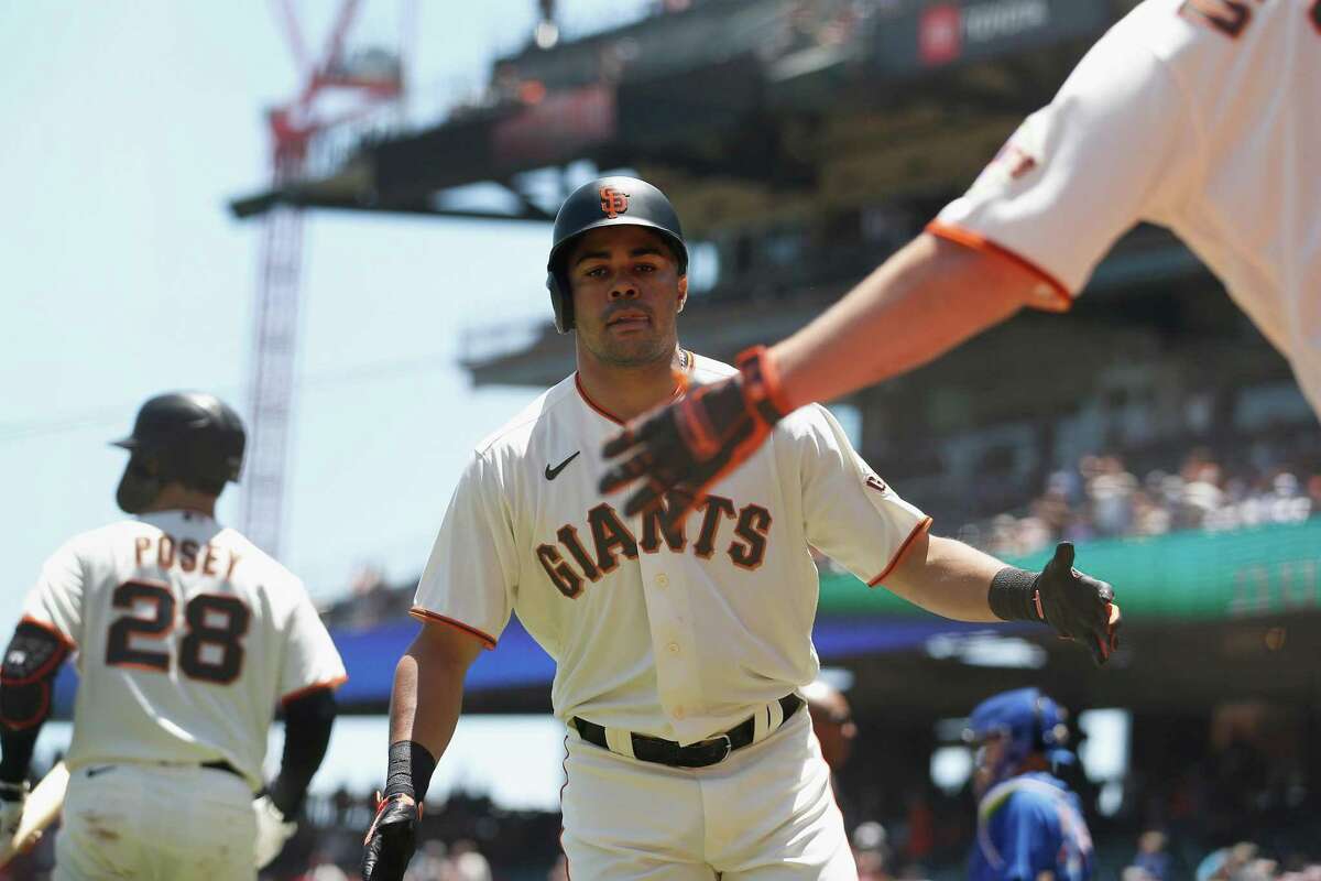 San Francisco Giants first baseman LaMonte Wade Jr. celebrates in the  News Photo - Getty Images