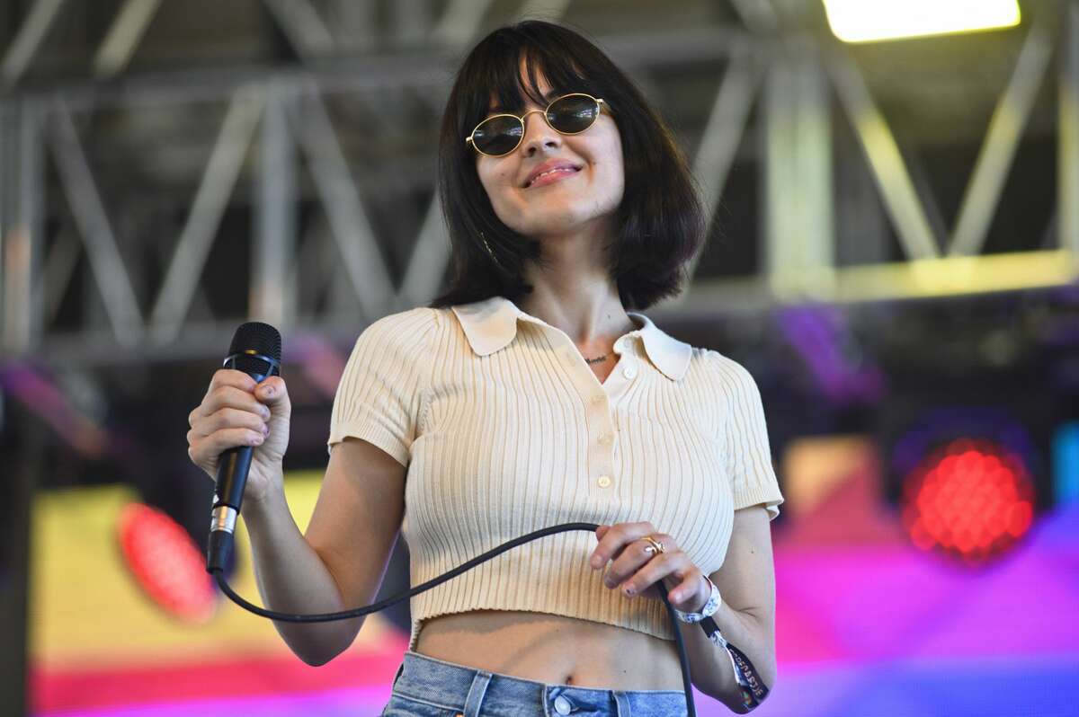 LOUISVILLE, KENTUCKY - JULY 13: Maria Zardoya of The Marias performs on Day 2 of the 2019 Forecastle Festival at Louisville Waterfront Park on July 13, 2019 in Louisville, Kentucky. (Photo by Timothy Hiatt/WireImage)