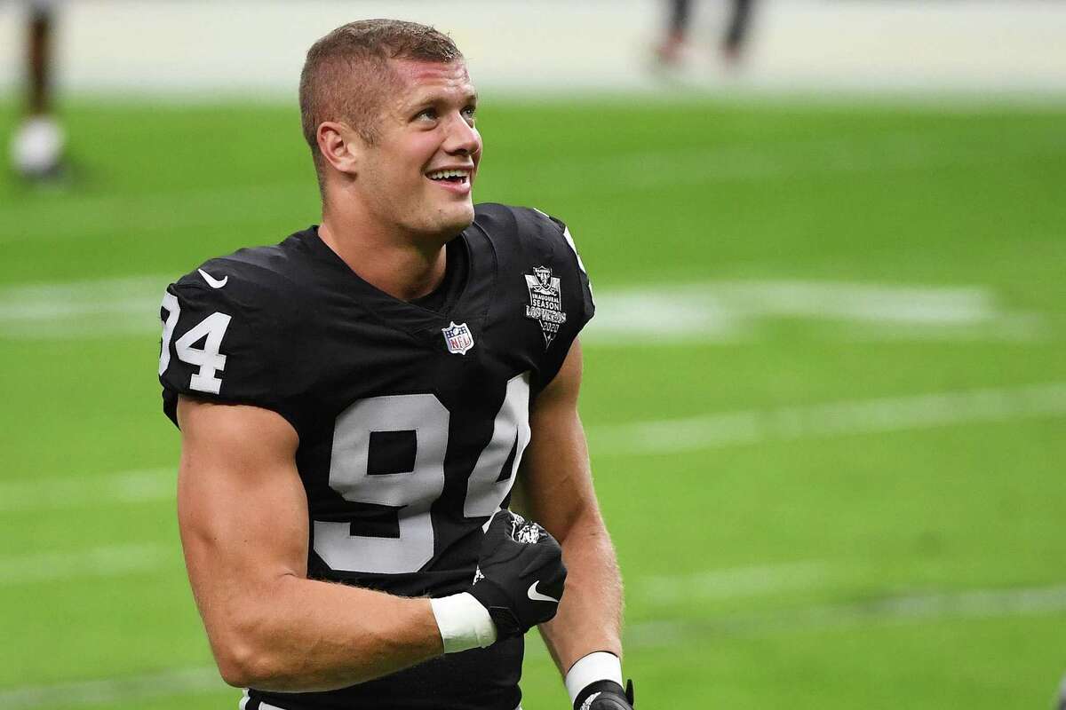 Saying he was “comfortable getting it off my chest,” Raiders defensive lineman Carl Nassib became the NFL’s first active openly gay player Monday.