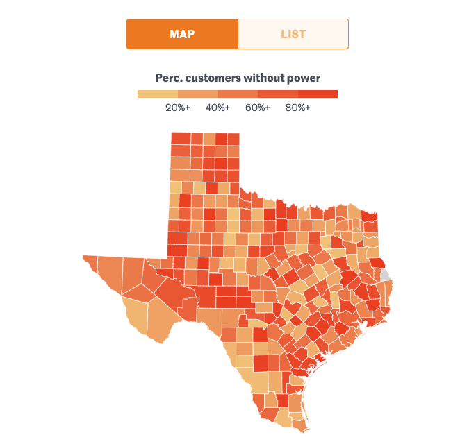 Texas Power Outage Tracker See Where The Worst Outages Are Happening   RawImage 