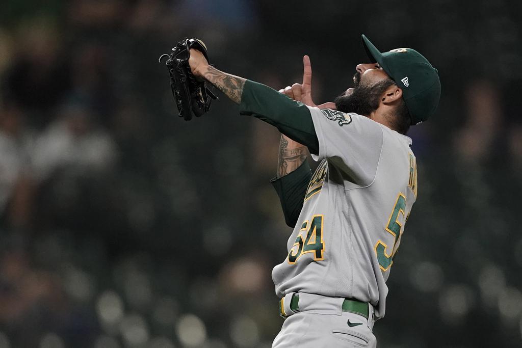 A's Sergio Romo drops his pants during ump's substance search