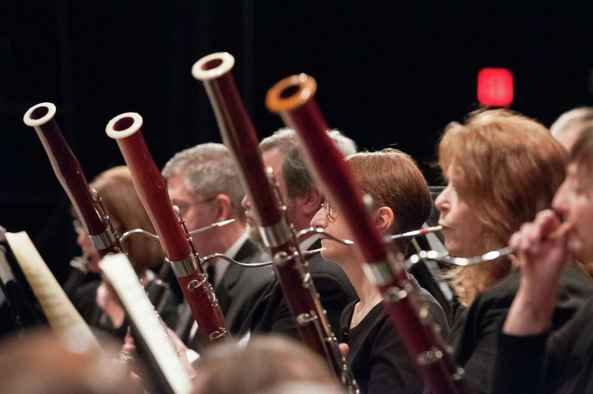 Ridgefield Symphony Orchestra bassoon players perform in a concert.