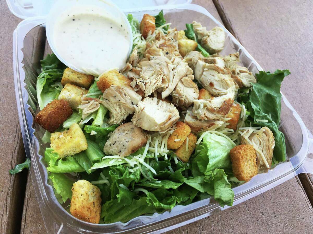 The Caesar salad at Sensational Salads and Wraps comes with the option of grilled white meat chicken.