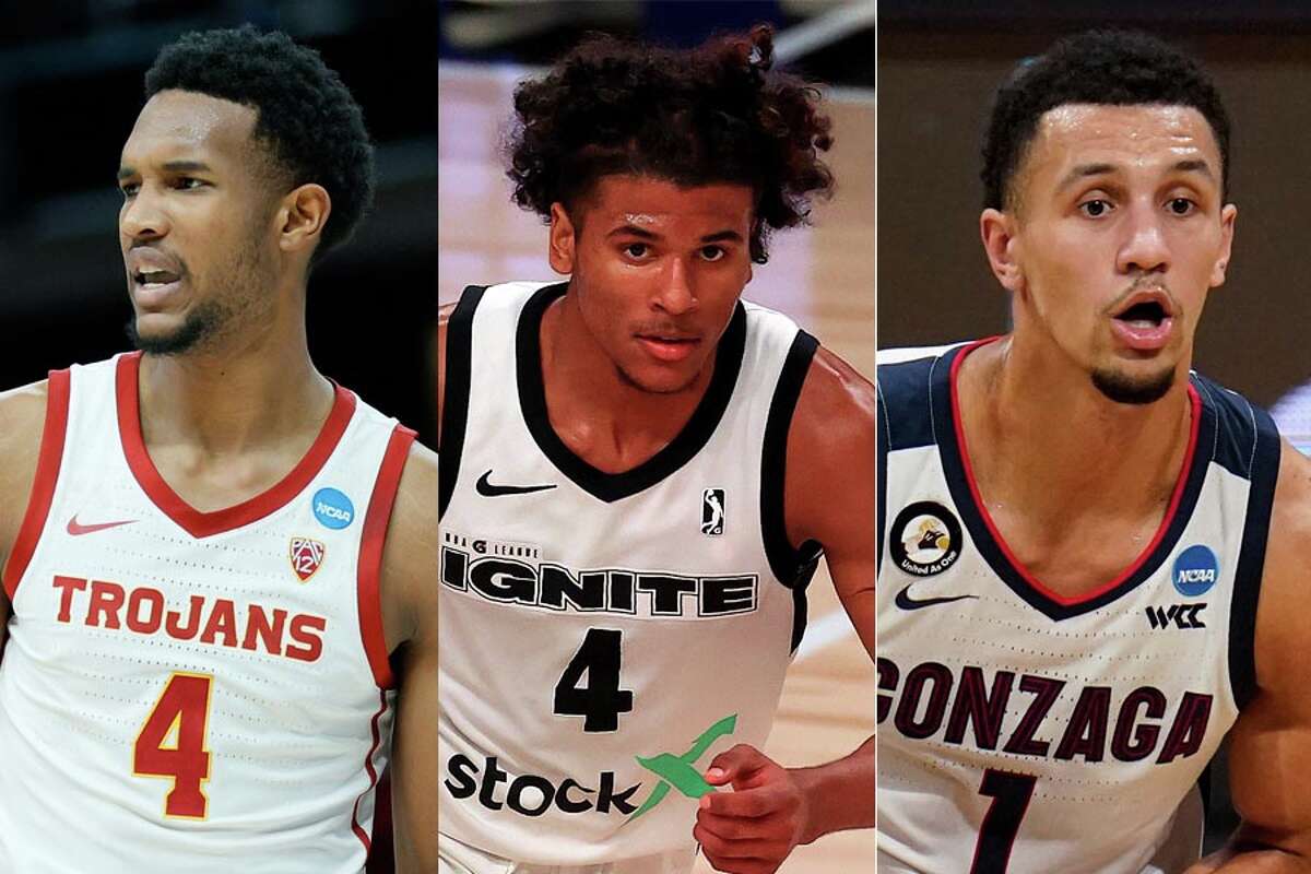 Evan Mobley (from left), Jalen Green and Jalen Suggs figure to be the top candidates the Rockets will have to choose from with the second pick in this year's NBA draft.