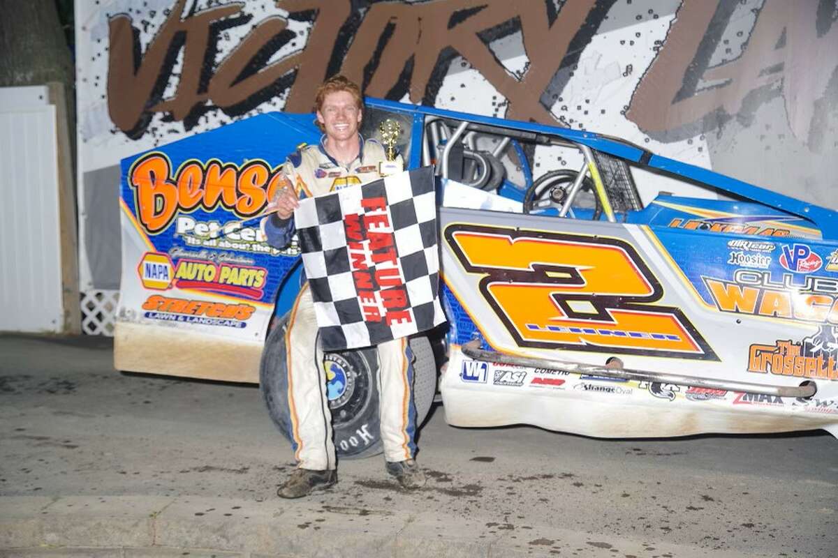 Jack Lehner at Albany-Saratoga Speedway after his recent win. (Mark Brown Photography)