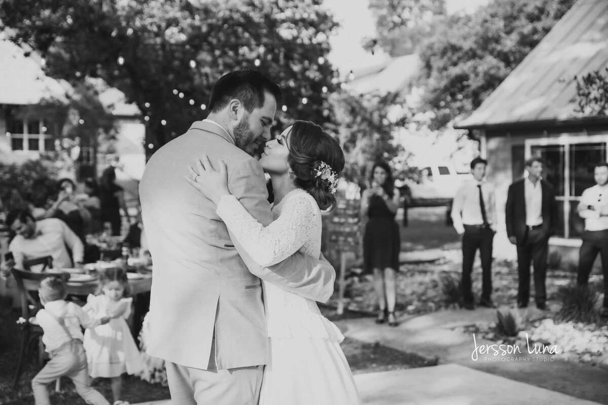 The newlyweds sharing their first dance as a married couple. 