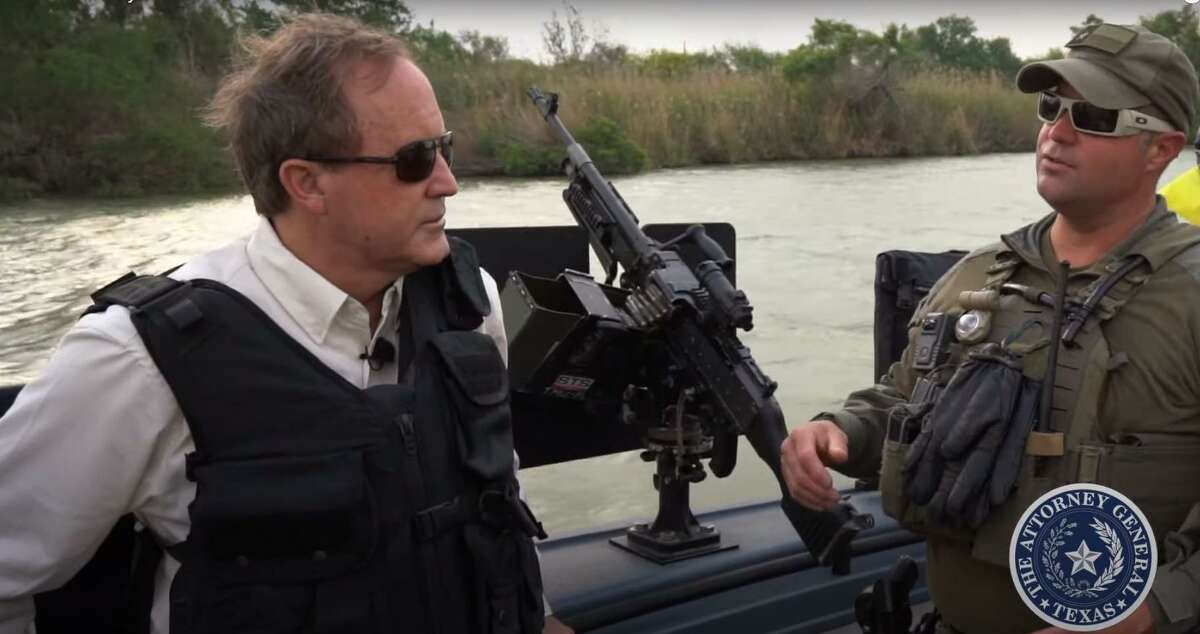 This is a still image from a border security video posted by Attorney General Ken Paxton’s office on May 25.