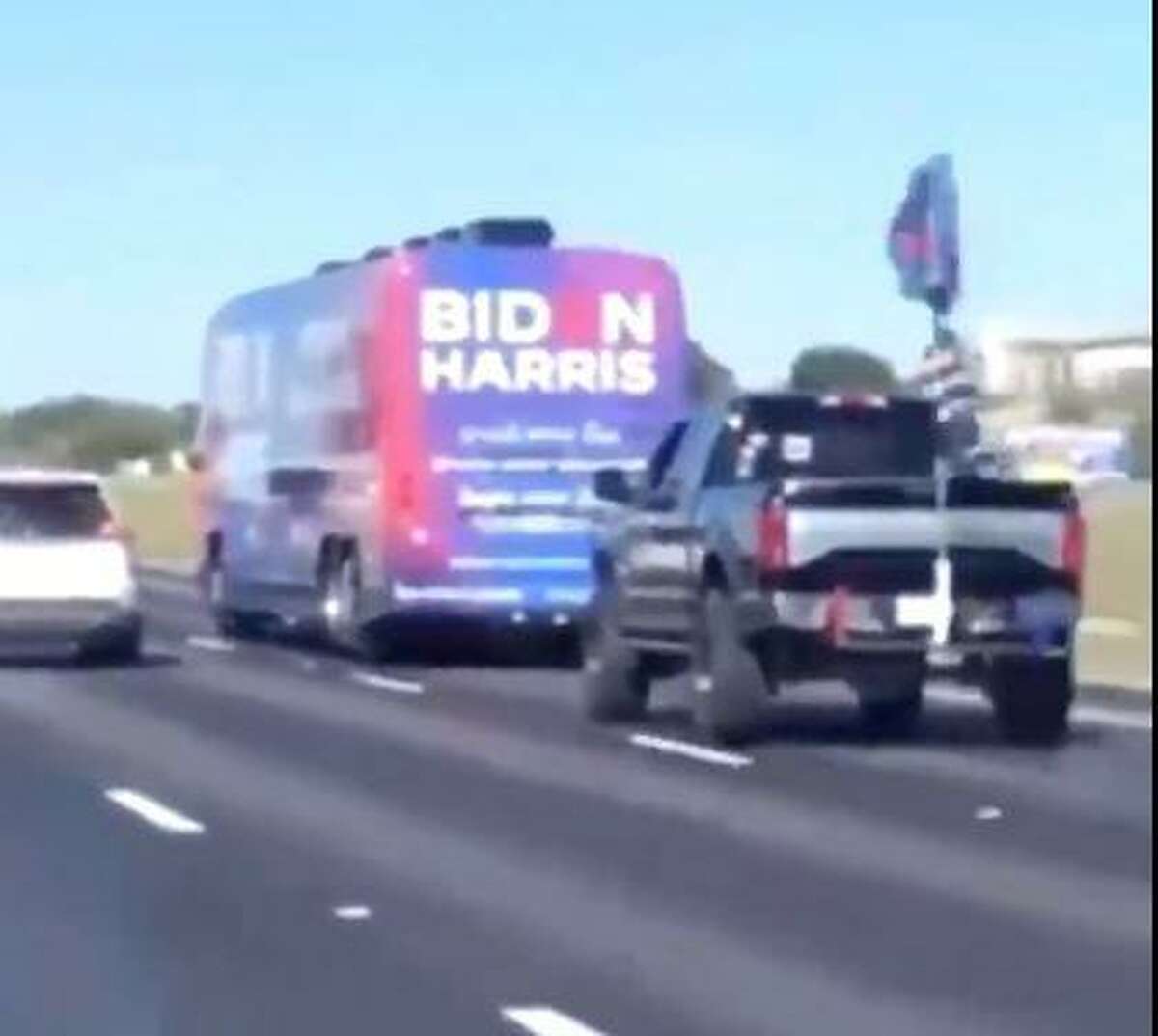 The FBI has been investigating the alleged harassment of a Biden campaign bus that was surrounded by a caravan of cars and trucks displaying Trump 2020 flags in November 2020 near Pflugerville, Texas.