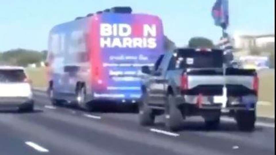 The FBI has been investigating the alleged harassment of a Biden campaign bus that was surrounded by a caravan of cars and trucks displaying Trump 2020 flags in November 2020 near Pflugerville, Texas.