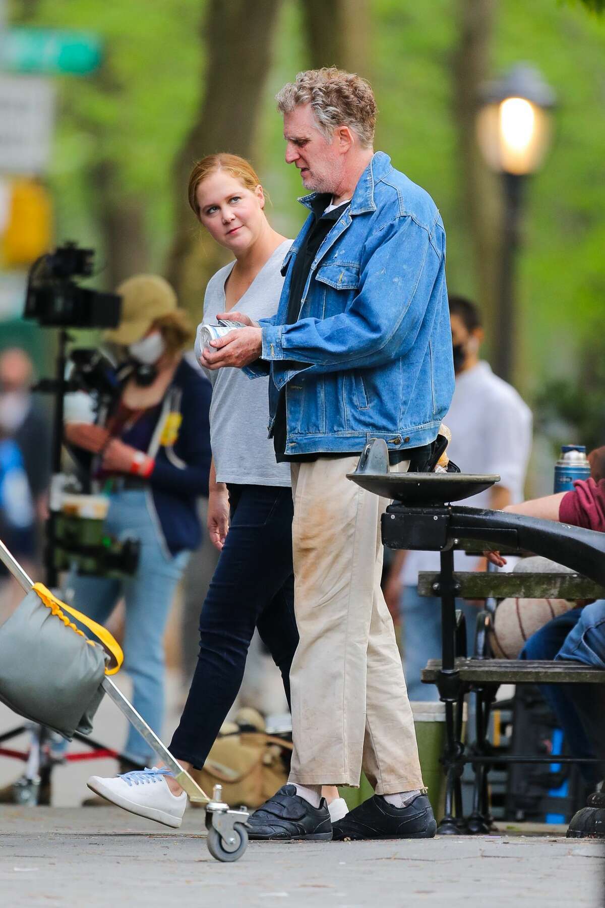 Amy Schumer and Michael Rapaport are seen filming the Hulu series "Life & Beth" on April 28, 2021 in New York City. The production is now shooting in Dutchess County, the latest in a long list of TV and film productions to shoot in the region.