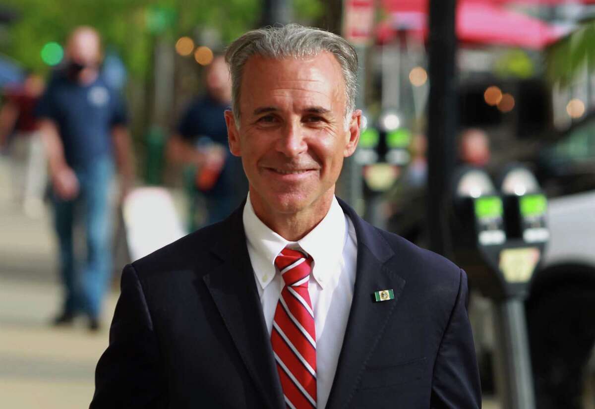 First Selectman Fred Camillo in downtown Greenwich, Conn., on Thursday May 6, 2021.