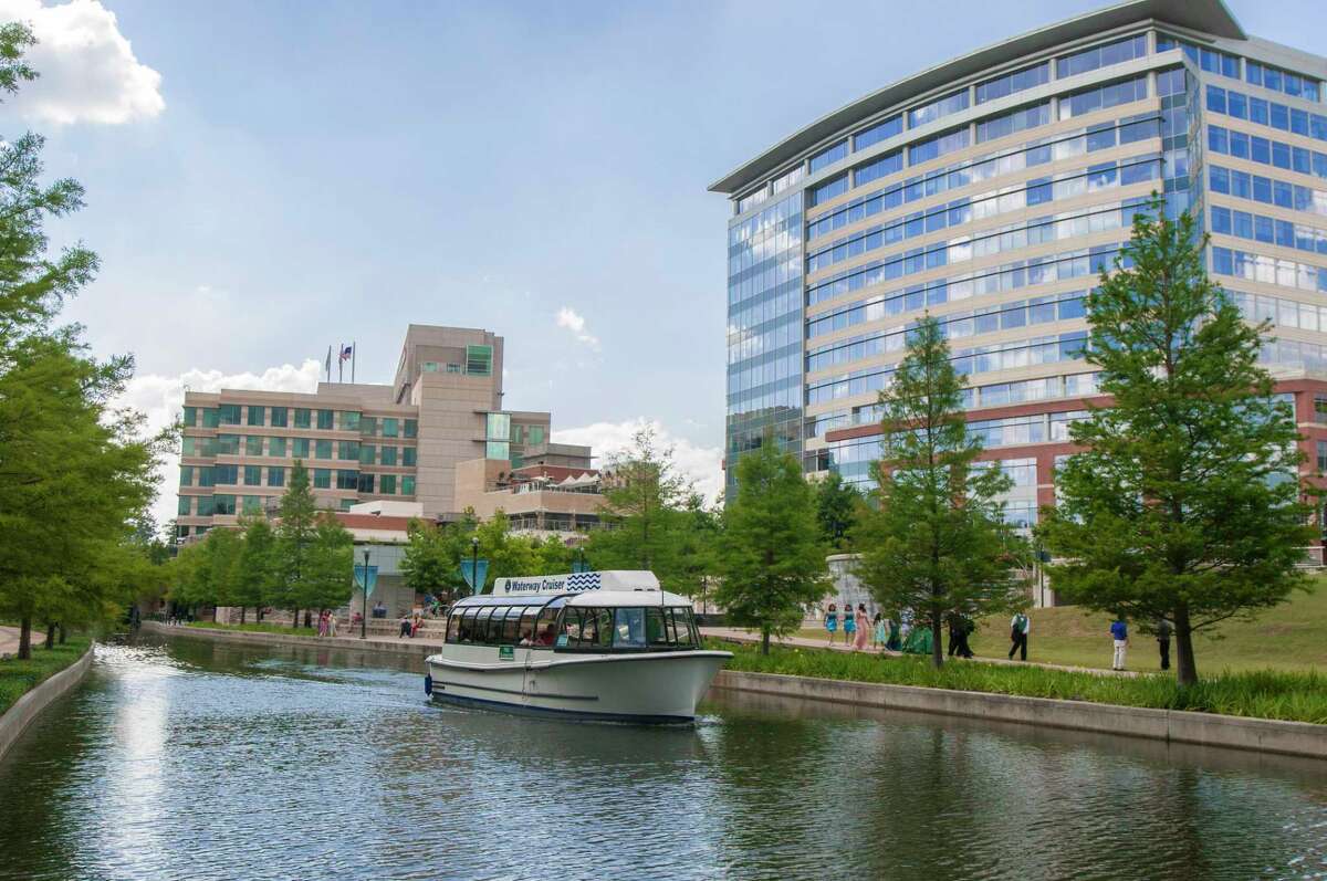 Boats on the Waterway at The Woodlands Mall - The Woodlands, TX. -  SuperStock