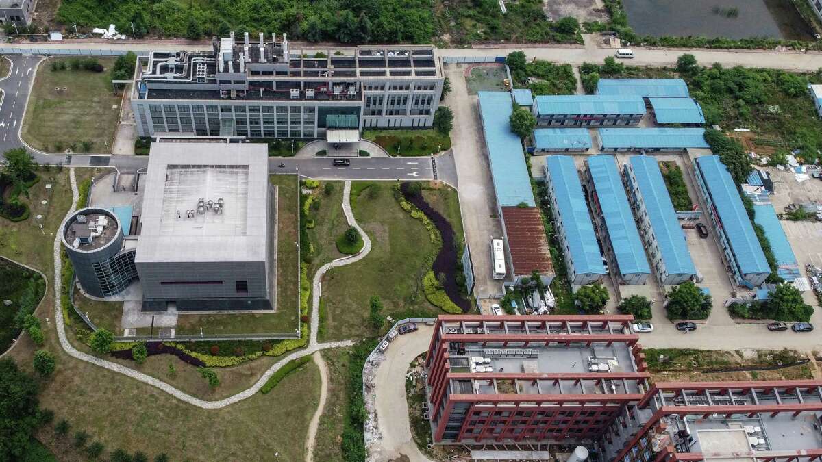 An aerial view of the campus of the Wuhan Institute of Virology.