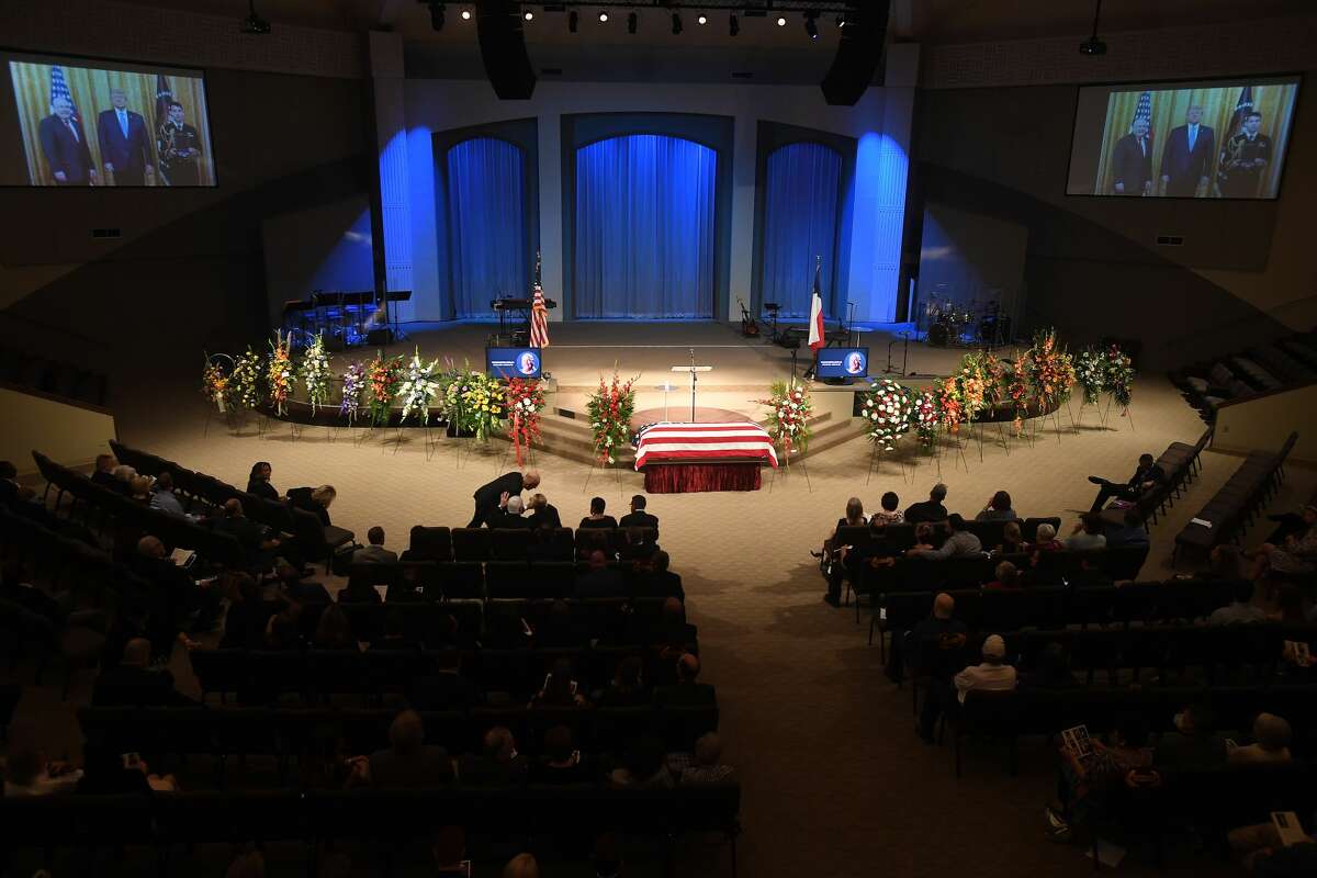 Family and friends fill the sanctuary during the funeral service for W.L. Pate at One City Church Friday. Photo made Friday, June 25, 2021 Kim Brent/The Enterprise