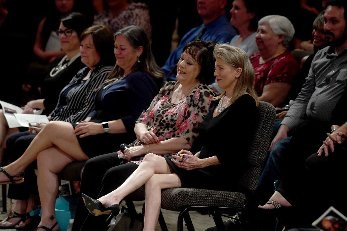 Family react as stories are shared during the funeral service for W.L. Pate at One City Church Friday. Photo made Friday, June 25, 2021 Kim Brent/The Enterprise