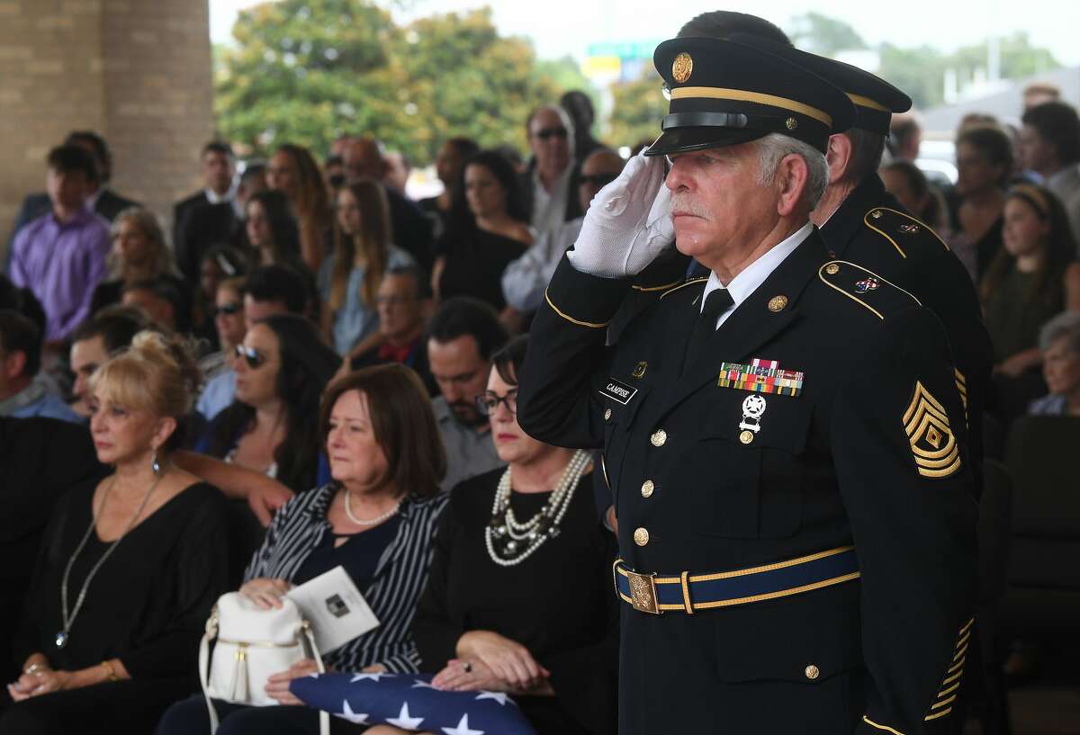 A military honors ceremony was held during the funeral service for W.L. Pate at One City Church Friday. Photo made Friday, June 25, 2021 Kim Brent/The Enterprise