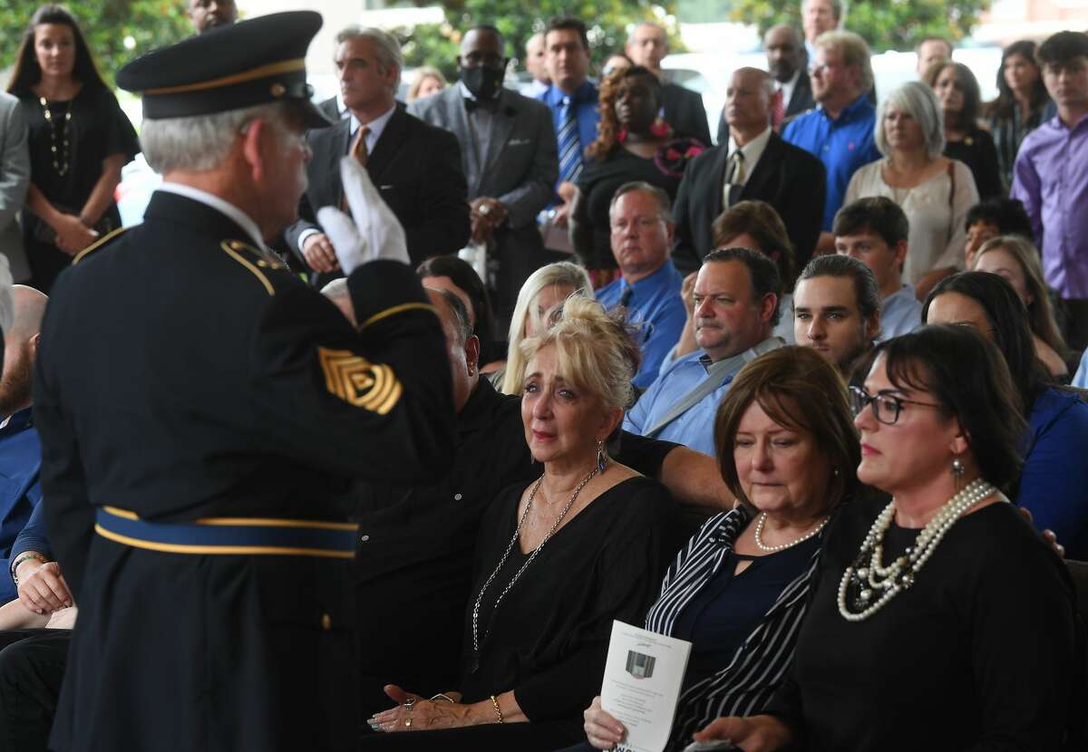 Military honors were held during the funeral service for W.L. Pate at One City Church Friday. Photo made Friday, June 25, 2021 Kim Brent/The Enterprise