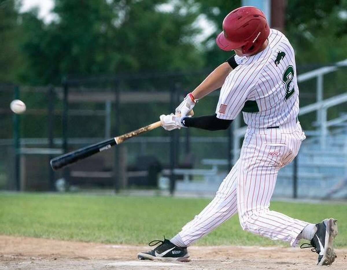 Alec Nigut of the Alton River Dragons had one of the team’s four hits and scored the only run in Friday’s 5-1 loss to Clinton, Iowa at Lloyd Hopkins Field.