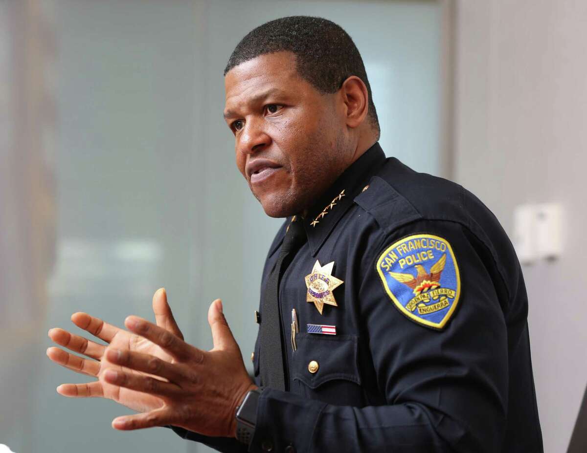 This file photograph shows San Francisco Police Chief Bill Scott talks about various issues at the police station on Third Street on Tuesday, March 27, 2018, in San Francisco, Calif.