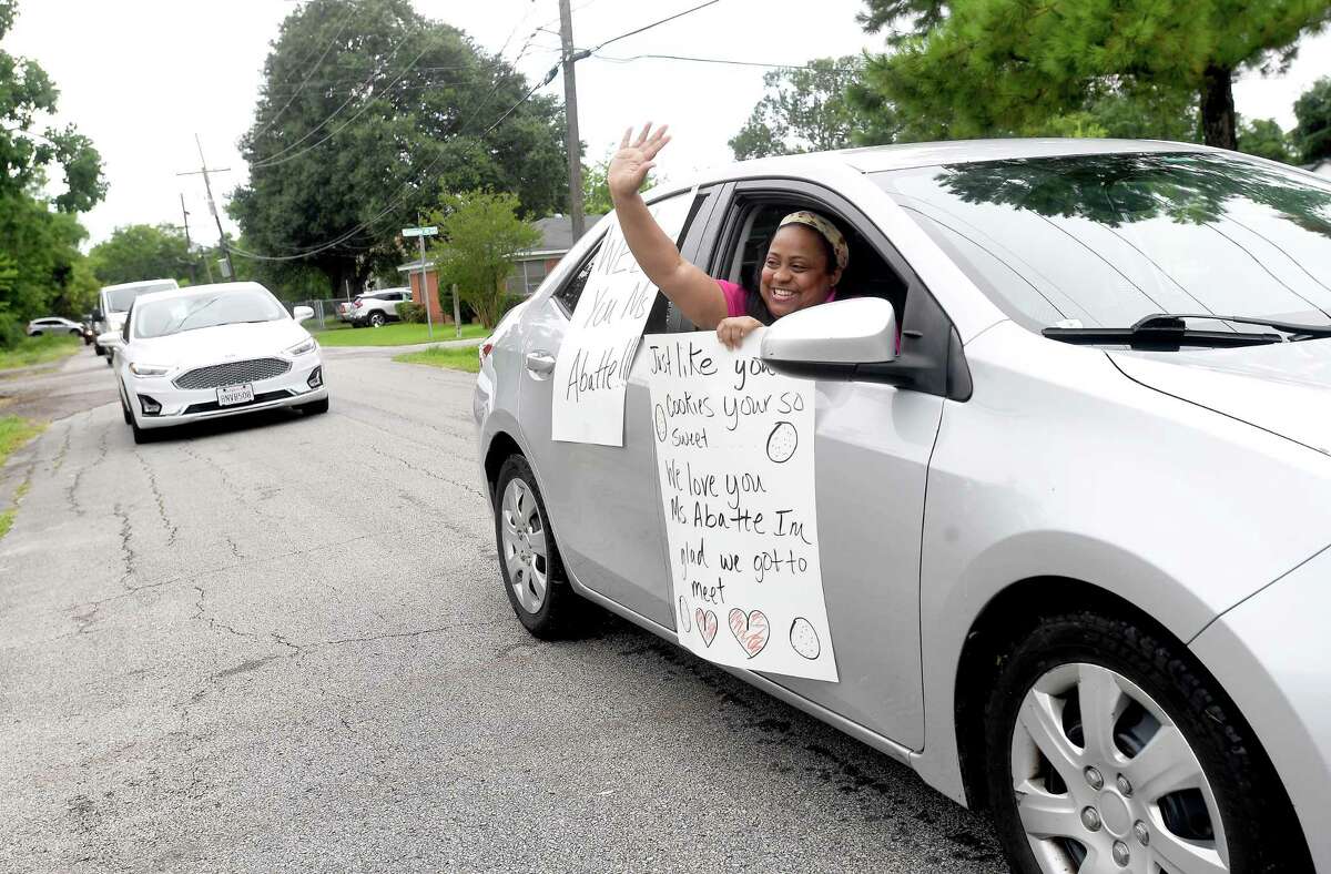 A row of cars blew their horns, waving and offering gifts for Diverna Abatte during a drive-by parade and celebration at her home to honor her 42 years serving as a foster parent. Abatte fostered with Buckner since 2002, but began her lifelong ministry of fostering with Jefferson County's Child Protective Services in 1979. In all, roughly 175 children have crossed her doorstep throughout the years, many. of which she has kept up with over the years. Photo made Wednesday, June 23, 2021 Kim Brent/The Enterprise