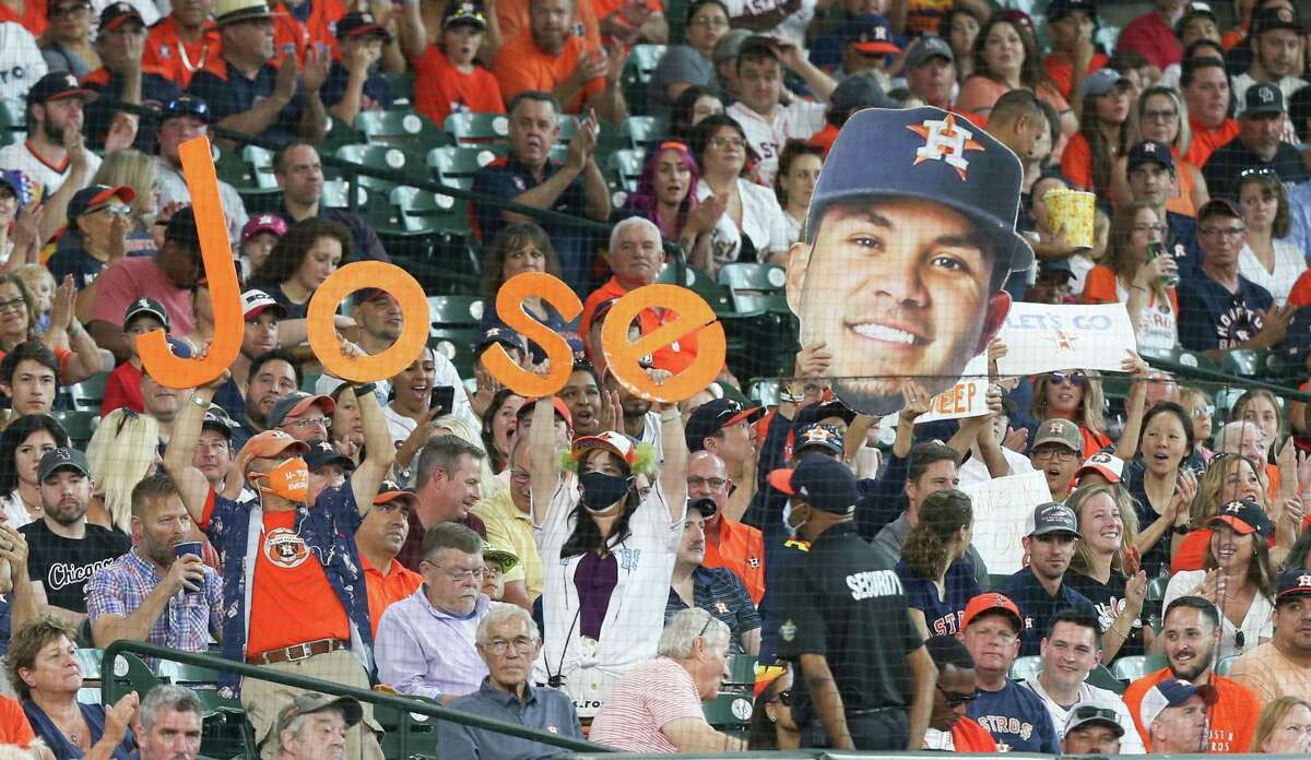 A nearly-full crowd of Houston Astros enjoyed Sunday's game against Chicago White Sox fans at Minute Maid Park in Houston on Sunday, June 20, 2021. Houston Astros won the game 8-2.