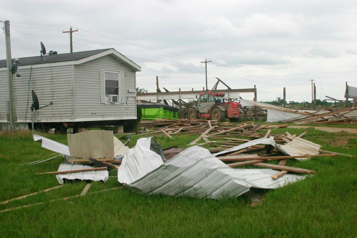 Photos show the damage a tornado caused in Remus