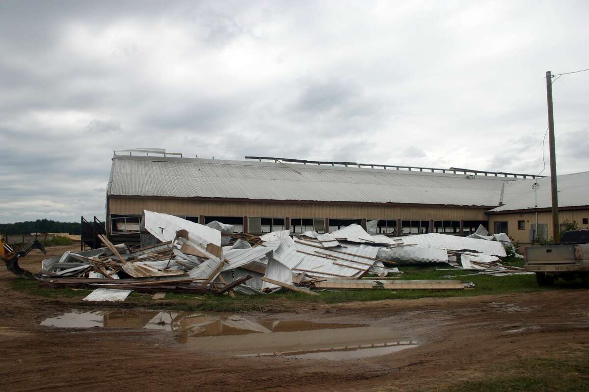 Photos show the damage a tornado caused in Remus