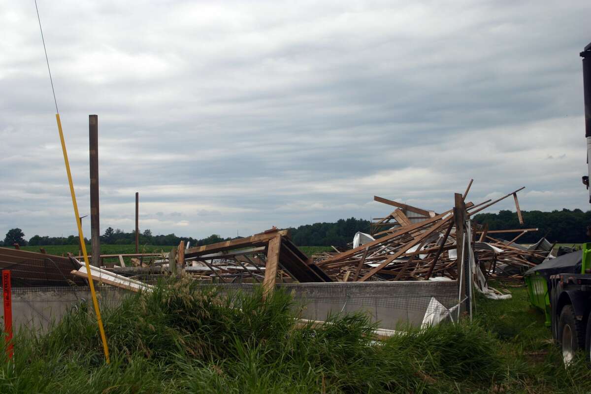 Photos show the damage a tornado caused in Remus