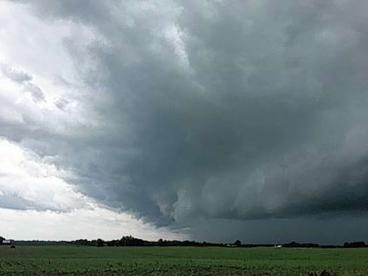 Storm clouds roll across Macoupin County on Sunday. 