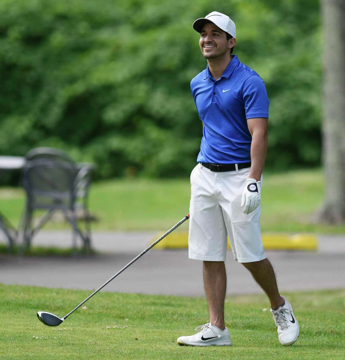 Jason Morilla plays in the 76th Annual Town Wide Men's Golf Tournament at Griffith E. Harris Golf Course in Greenwich, Conn. Sunday, June 27, 2021.