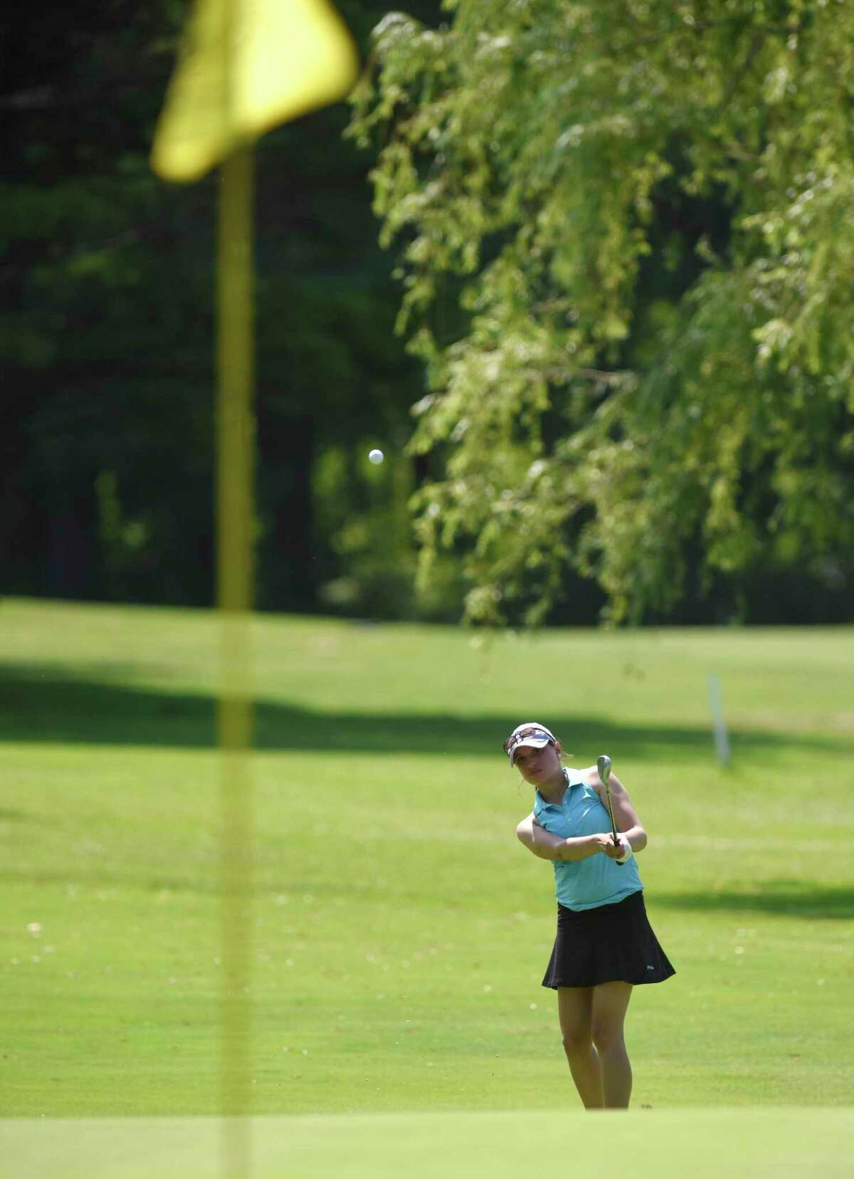 Kendyl Nethercott plays in the Town Wide Women's Golf Tournament at Griffith E. Harris Golf Course in Greenwich, Conn. Monday, June 28, 2021.