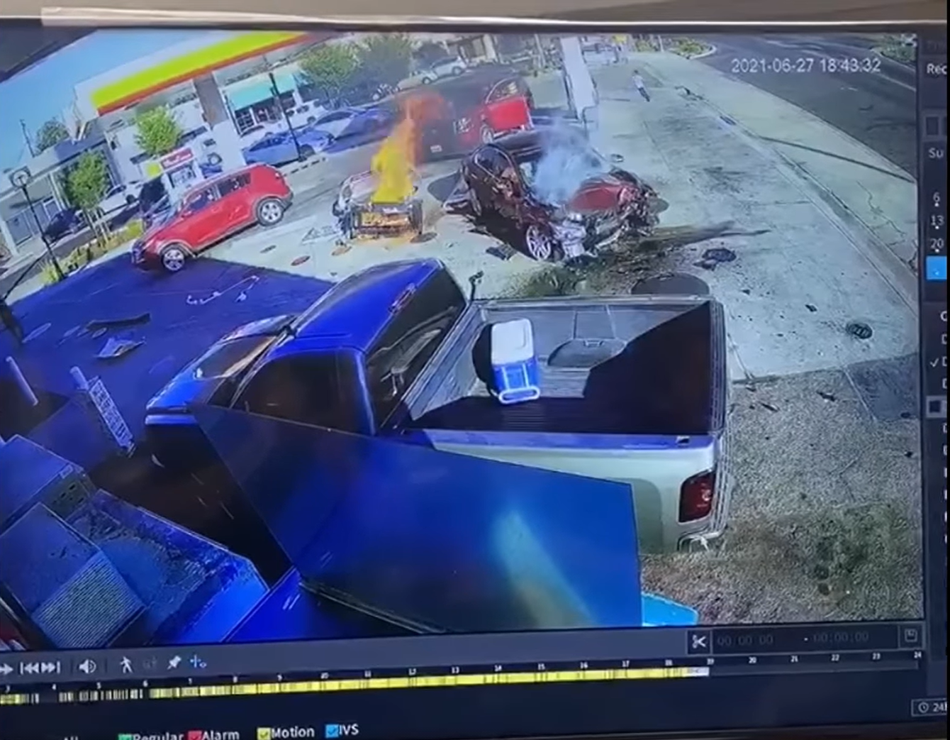 This car explosion at a Calif. gas station almost looks straight out of 'Fast and Furious' https
