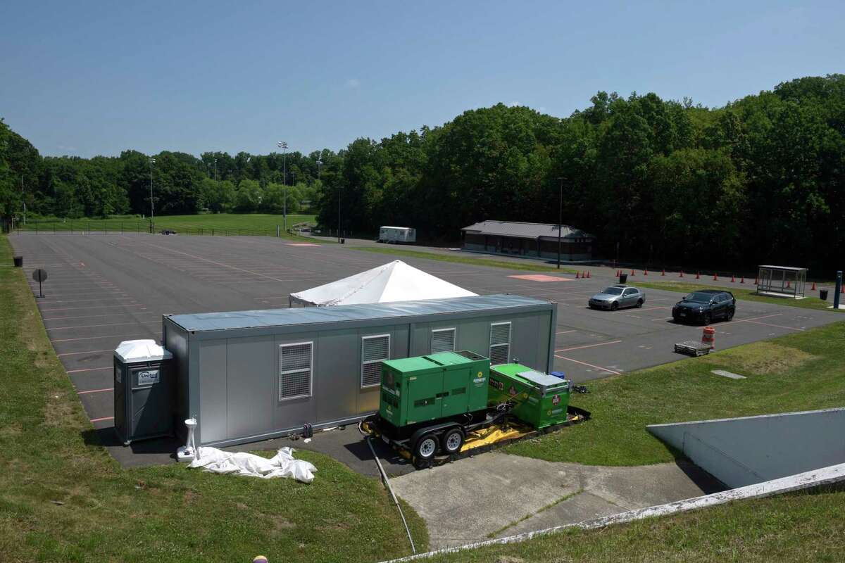 The Community Health Center is closing it public COVID-19 testing site at the end of the day on Wednesday. Demand has declined as vaccinations have risen. Test site on the Western Connecticut State University Westside Campus. Tuesday, June 29, 2021, in Danbury, Conn.
