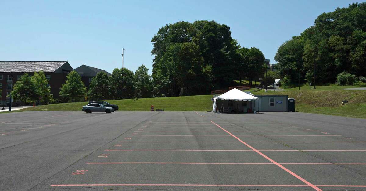 The Community Health Center is closing it public COVID-19 testing site at the end of the day on Wednesday. Demand has declined as vaccinations have risen. Test site on the Western Connecticut State University Westside Campus. Tuesday, June 29, 2021, in Danbury, Conn.