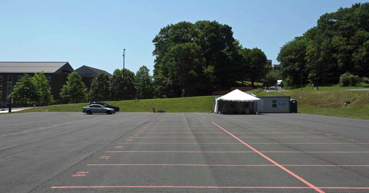The Community Health Center is closing it public COVID-19 testing site at the end of the day on Wednesday. Demand has declined as vaccinations have risen. Test site on the Western Connecticut State University Westside Campus. Tuesday, June 29, 2021, in Danbury, Conn.