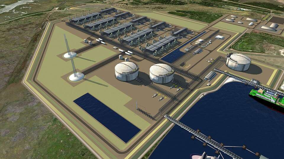 Tellurian Driftwood LNG plant rendering.