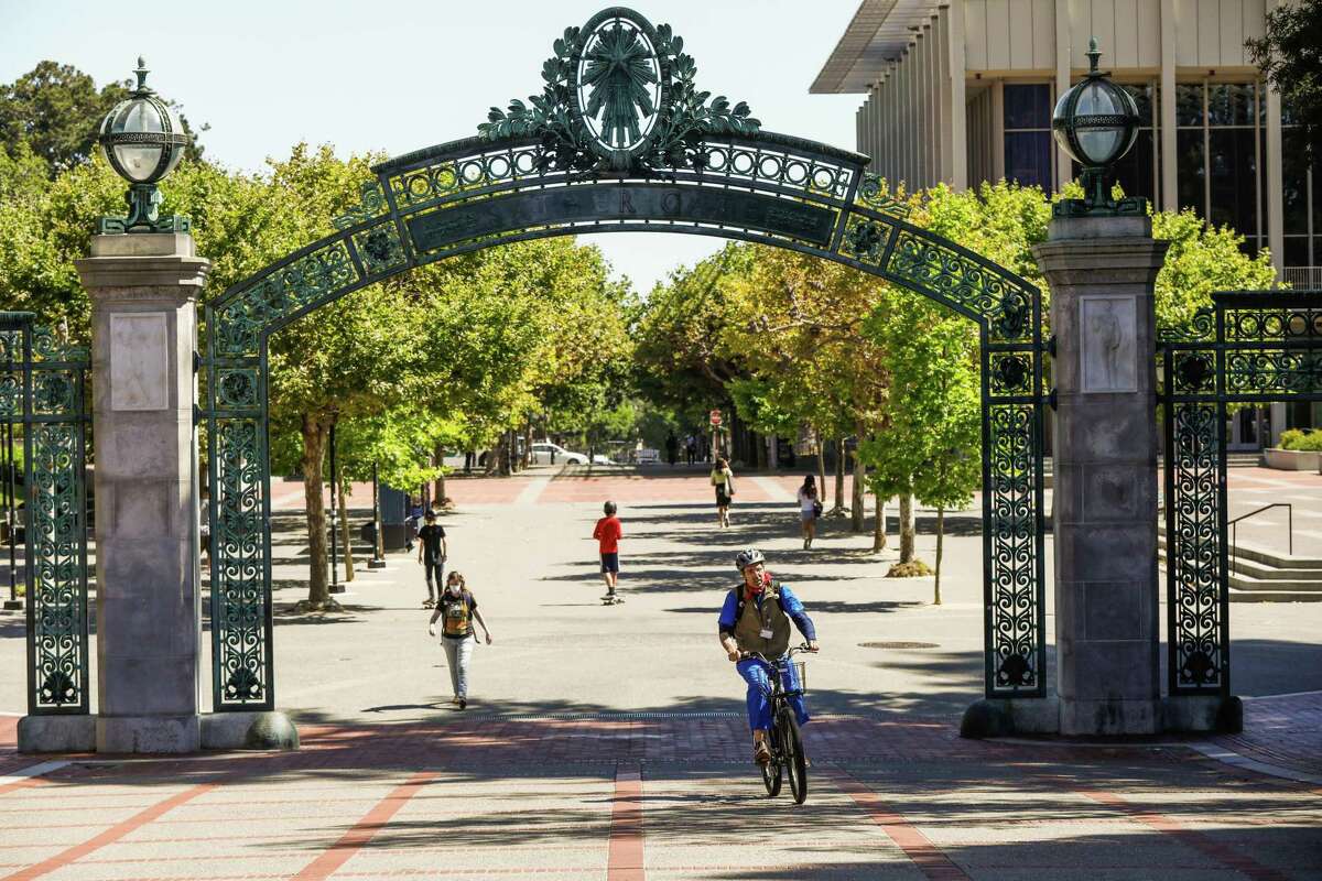 People walk through the UC Berkeley campus. The University of California system announced a second consecutive year of record-setting numbers of overall and diverse applicants.