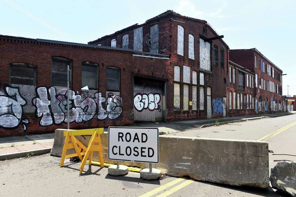 Buildings that comprised part of the former Bigelow Boiler Co. complex on River Street in New Haven, June 28, 2021.