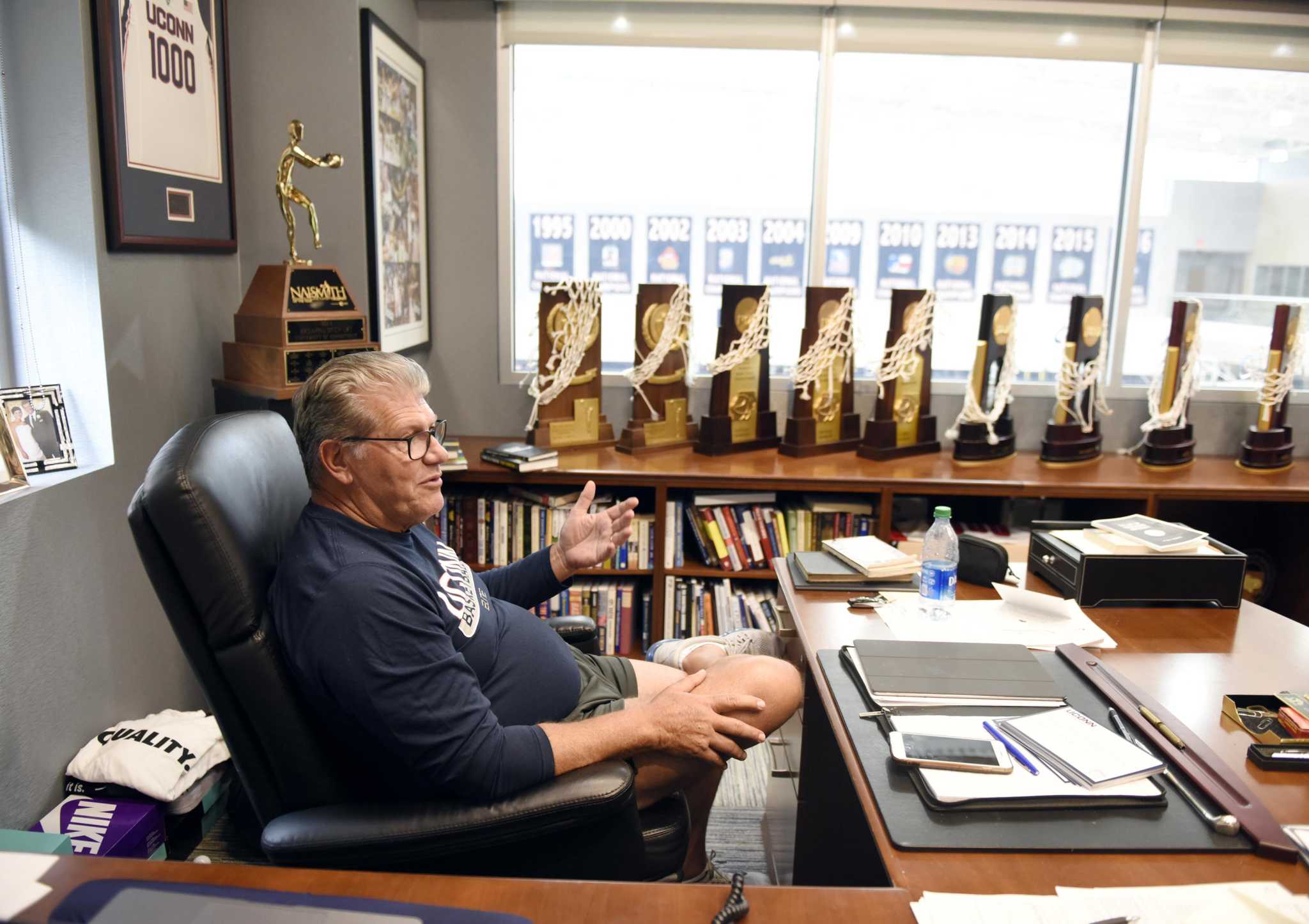 What new things did we learn about Geno Auriemma? Hear about Hearst's day  with the UConn coach