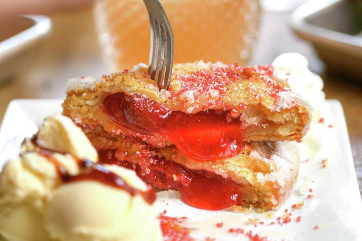Strawberry rhubarb hand pie.