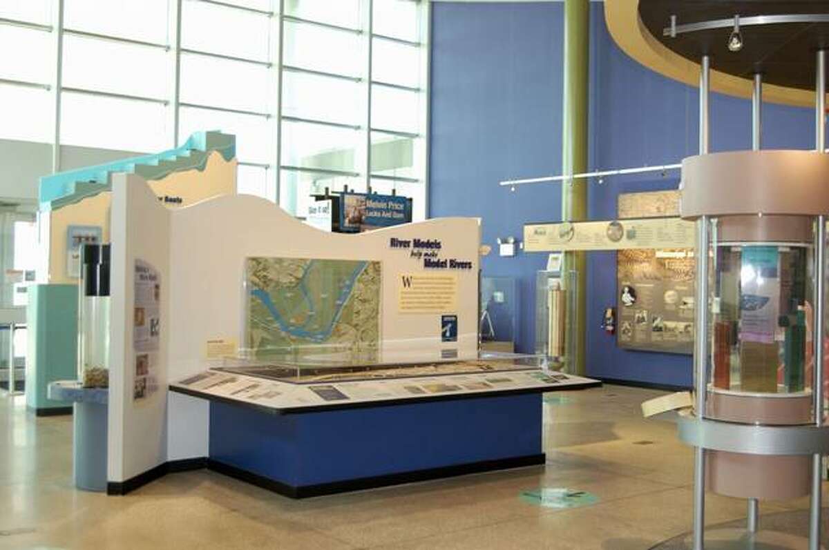 Multiple displays at the National Great Rivers Museum offer insights into the Mississippi River’s geology, history and industry. The museum is open daily 9 a.m. to 5 p.m.