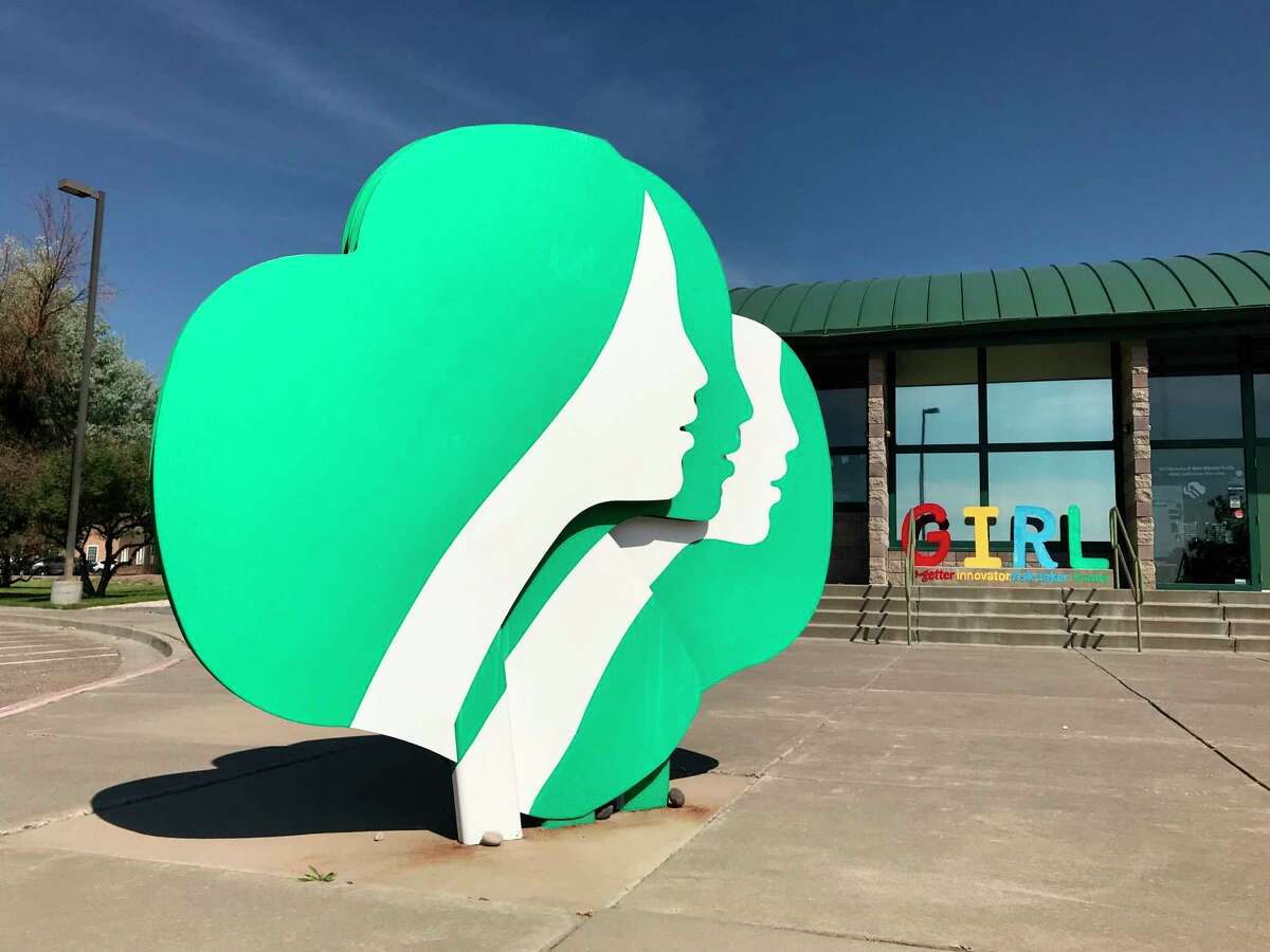FILE - This June 7, 2021 file photo shows the headquarters of Girl Scouts of New Mexico Trails in Albuquerque, N.M. The Girl Scouts say their youth membership fell by nearly 30%, from about 1.4 million in 2019-2020 to just over 1 million in 2021.