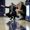 Northwood women's basketball coach Jeff Curtis yells instructions during a Feb. 11, 2017 game against Ferris State.