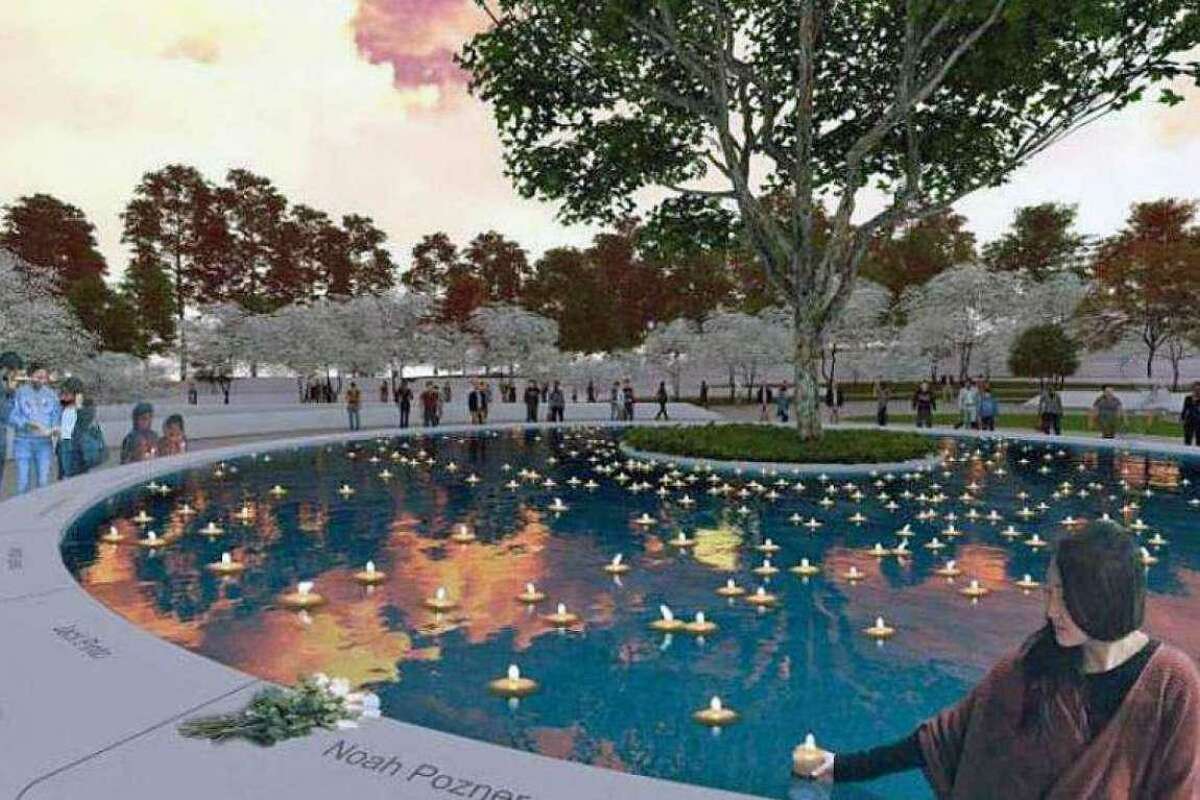 A rendering of the central water feature for the Sandy Hook memorial, which is due to break ground this summer.
