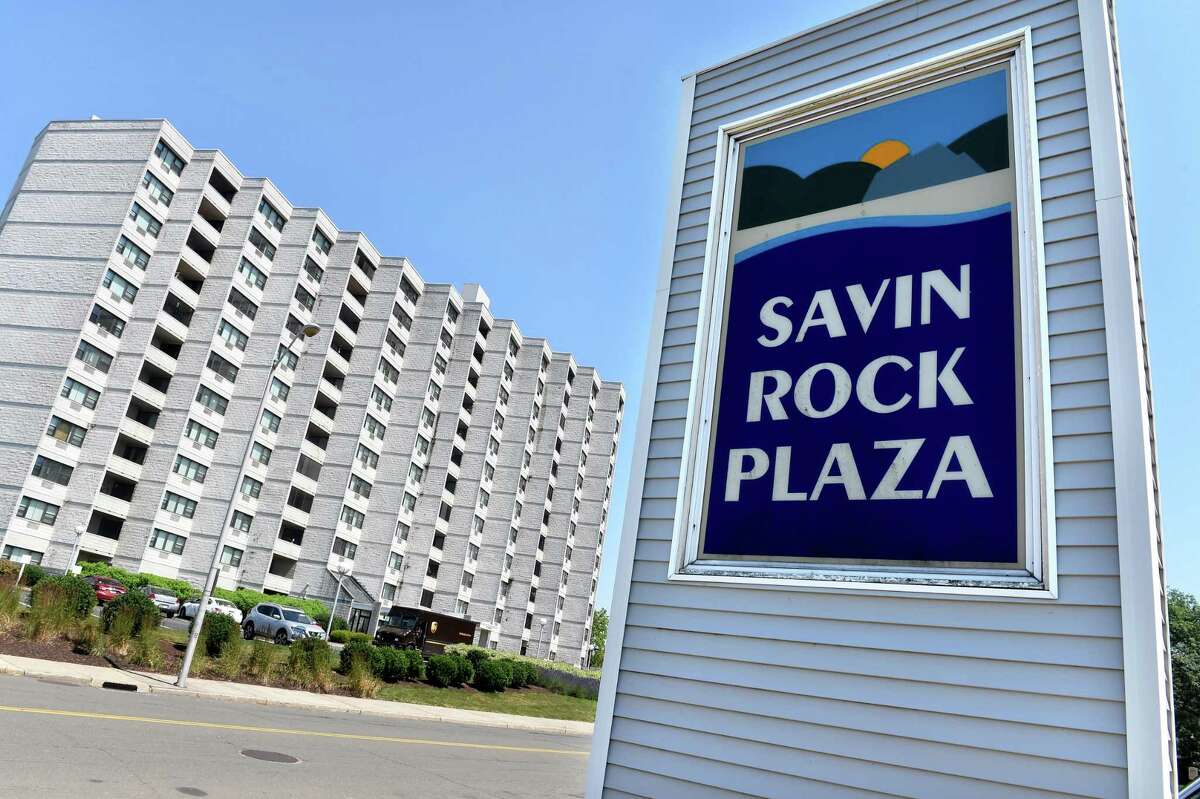 The Savin Rock Plaza in West Haven stands across the street from the Soundview at Savin Rock apartments on June 30, 2021.